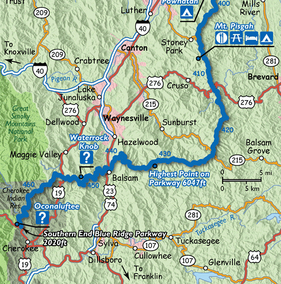 Blue Ridge Parkway Mile Post Guide Virginia & North Carolina